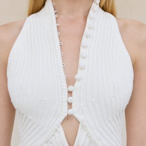 VIVIENNE KNIT DRESS - OFF WHITE