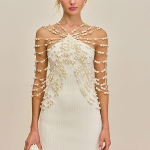OLIVIANA KNIT DRESS - OFF WHITE