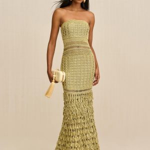MORGAN CROCHET GOWN - GOLD