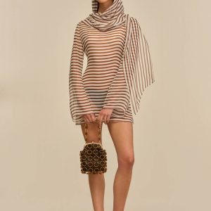 BEAUX DRESS - SMALL SADDLE STRIPE