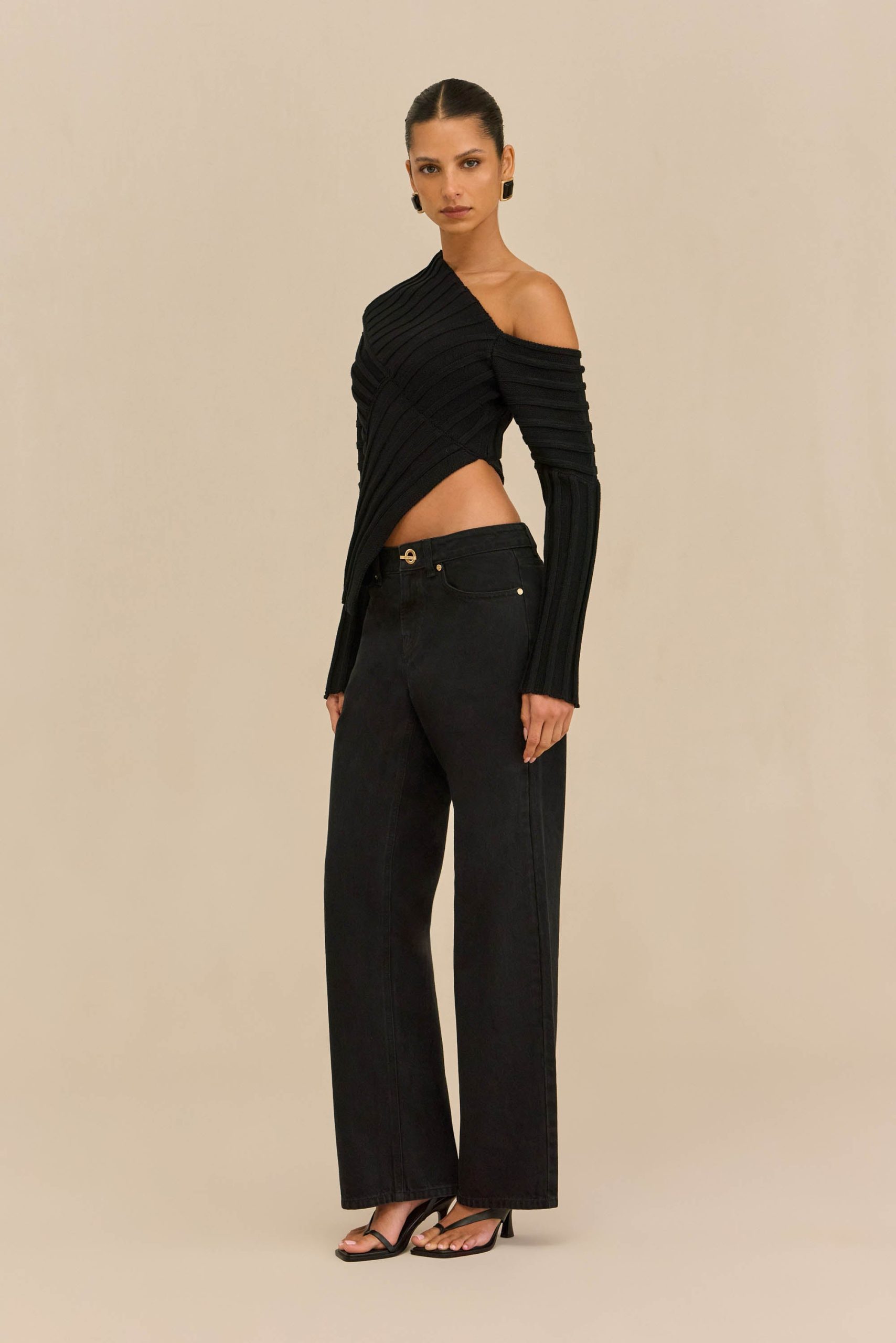 JAIDAN KNIT TOP - BLACK - Image 5