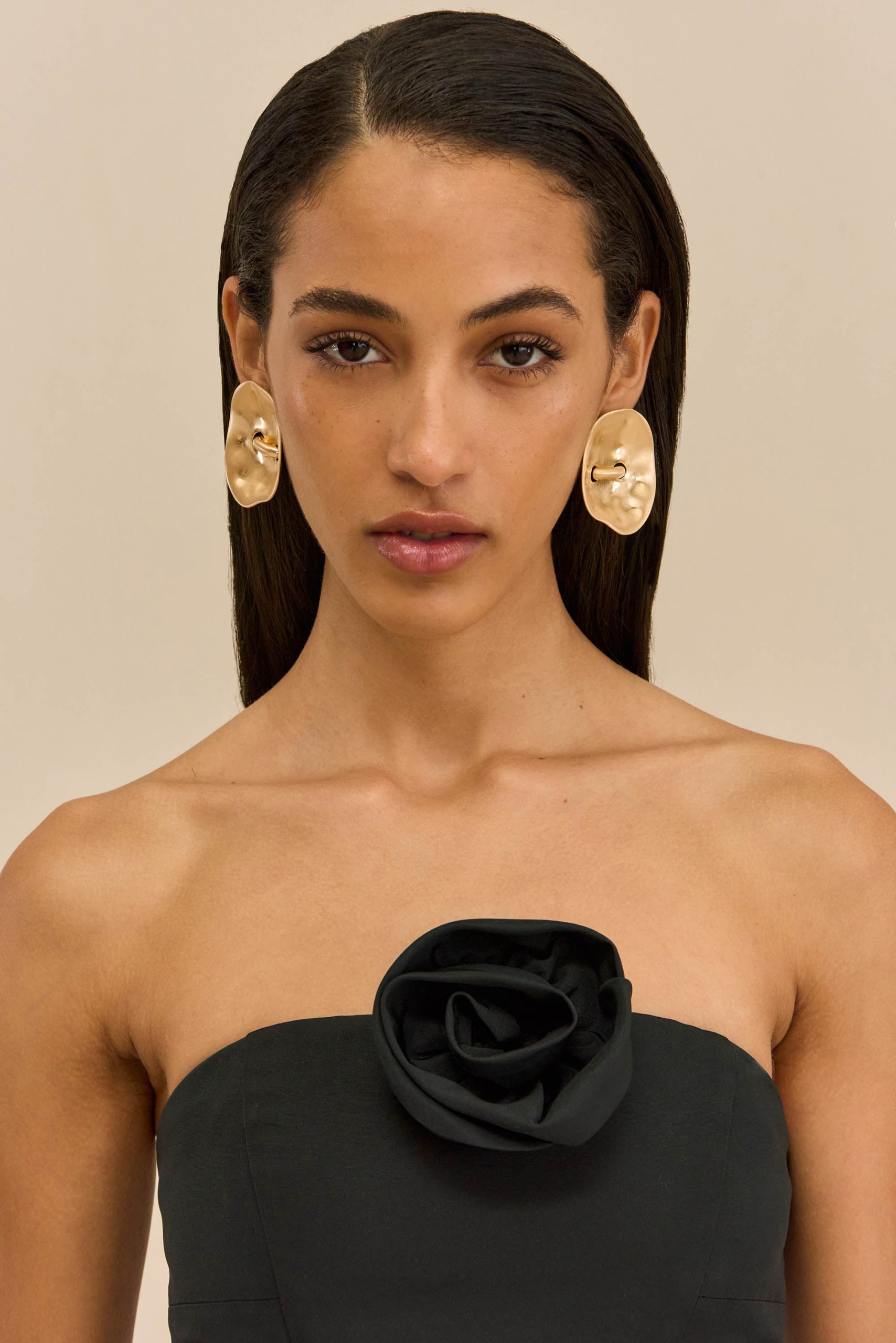 IZARA XL EARRING - BRUSHED BRASS
