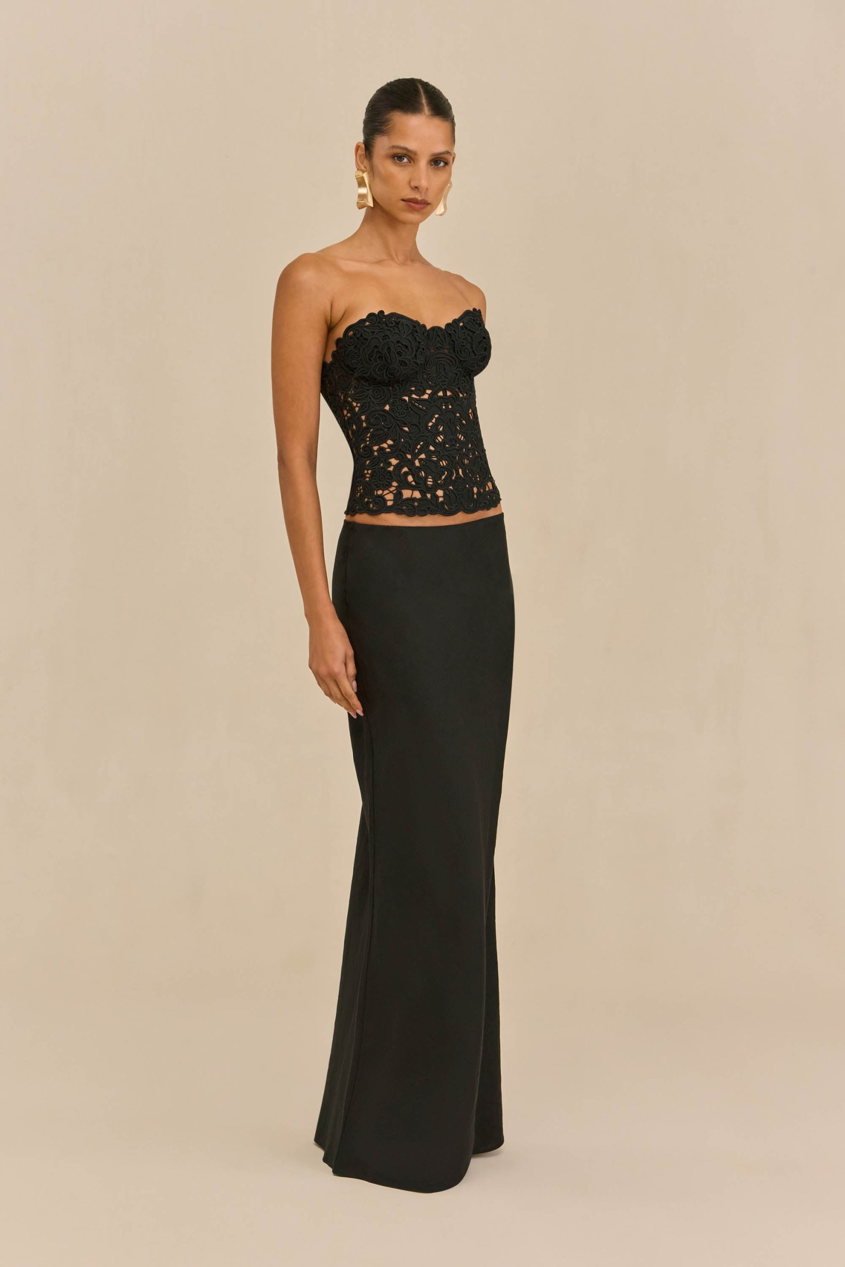 CHANTEL SKIRT - BLACK LINEN - Image 4