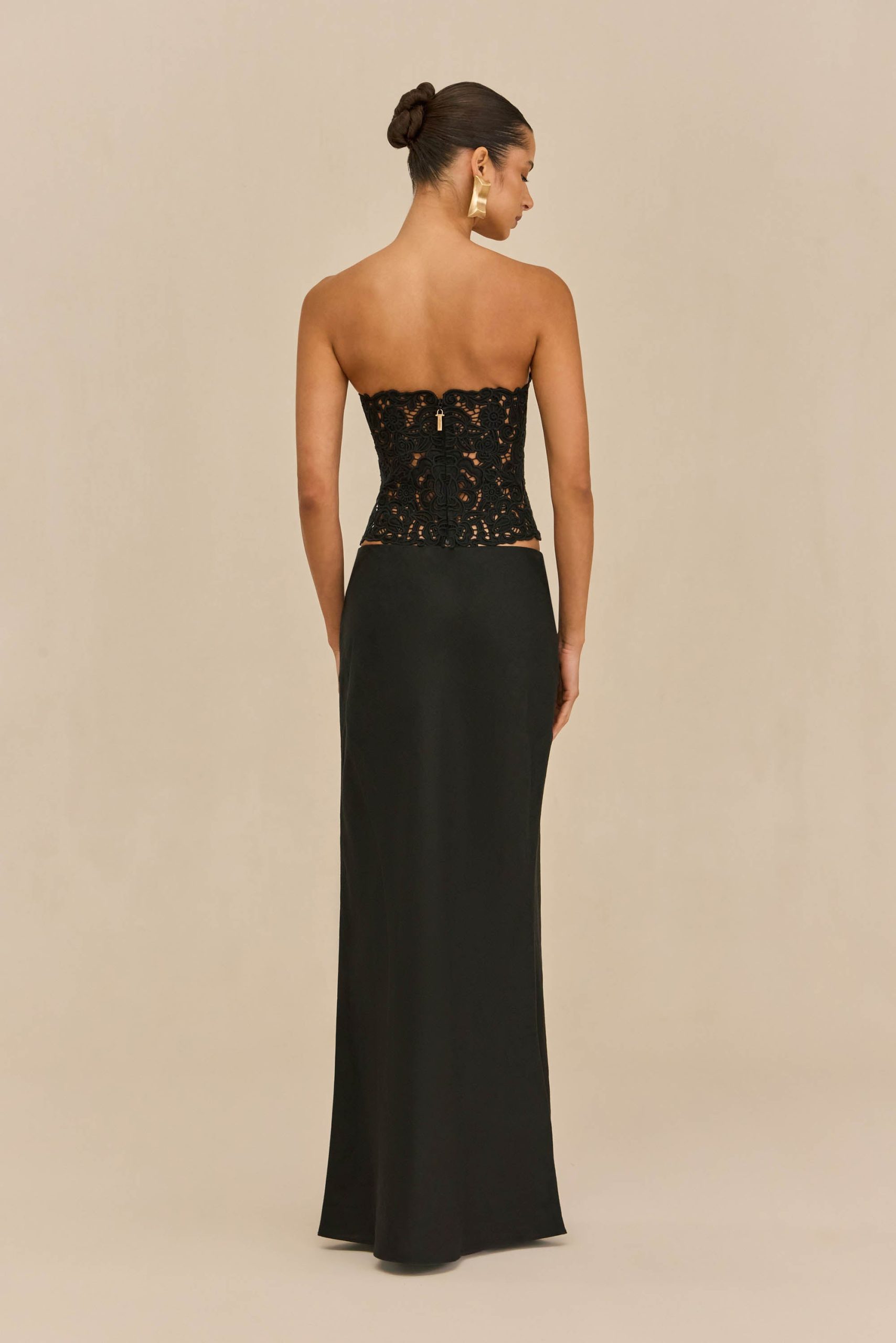 CHANTEL SKIRT - BLACK LINEN - Image 5