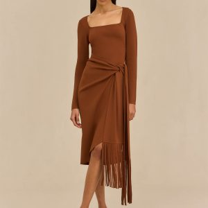 LERA KNIT DRESS - SADDLE