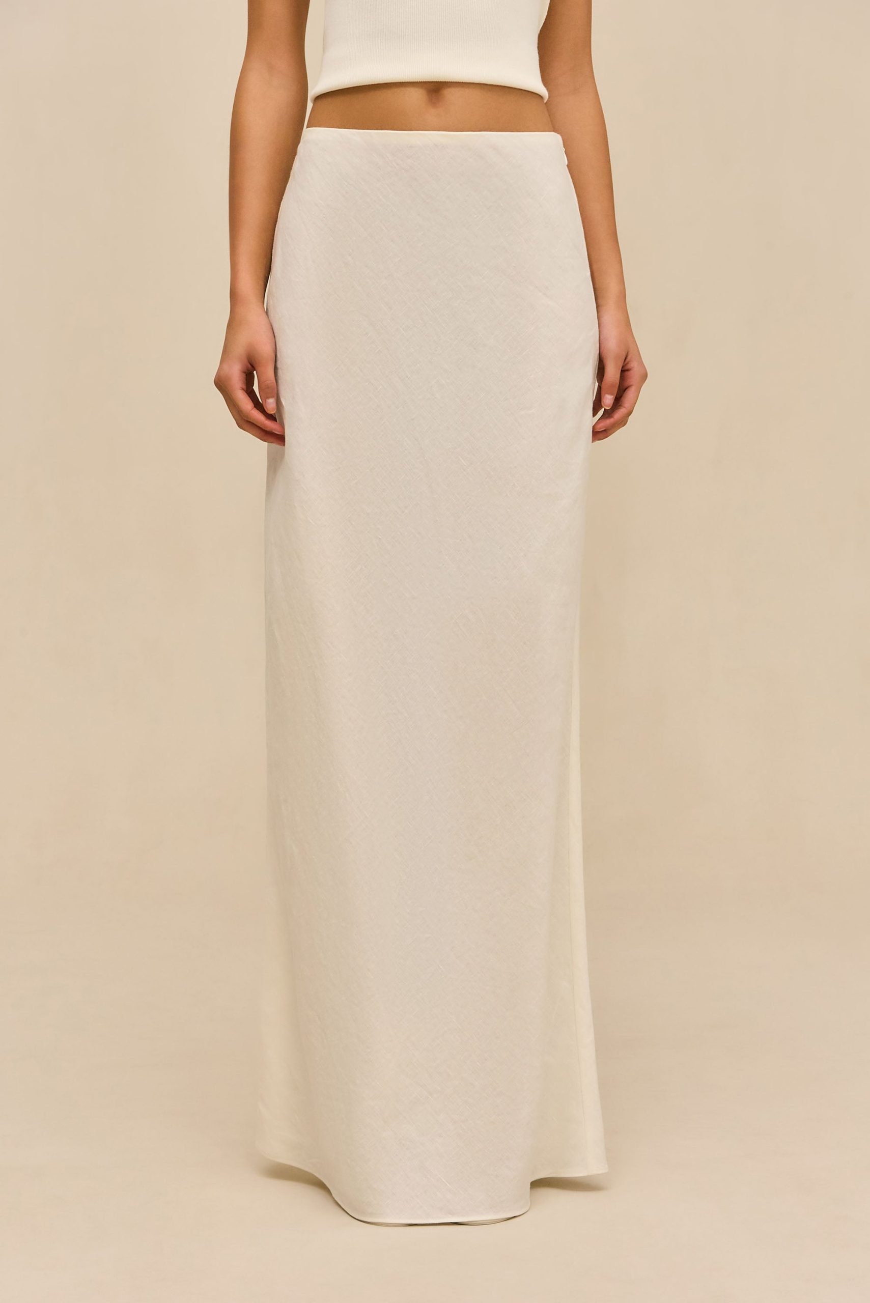 CHANTEL SKIRT - OFF WHITE LINEN - Image 2