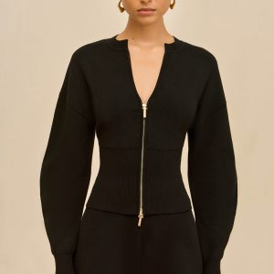 MONROE KNIT CARDIGAN - BLACK