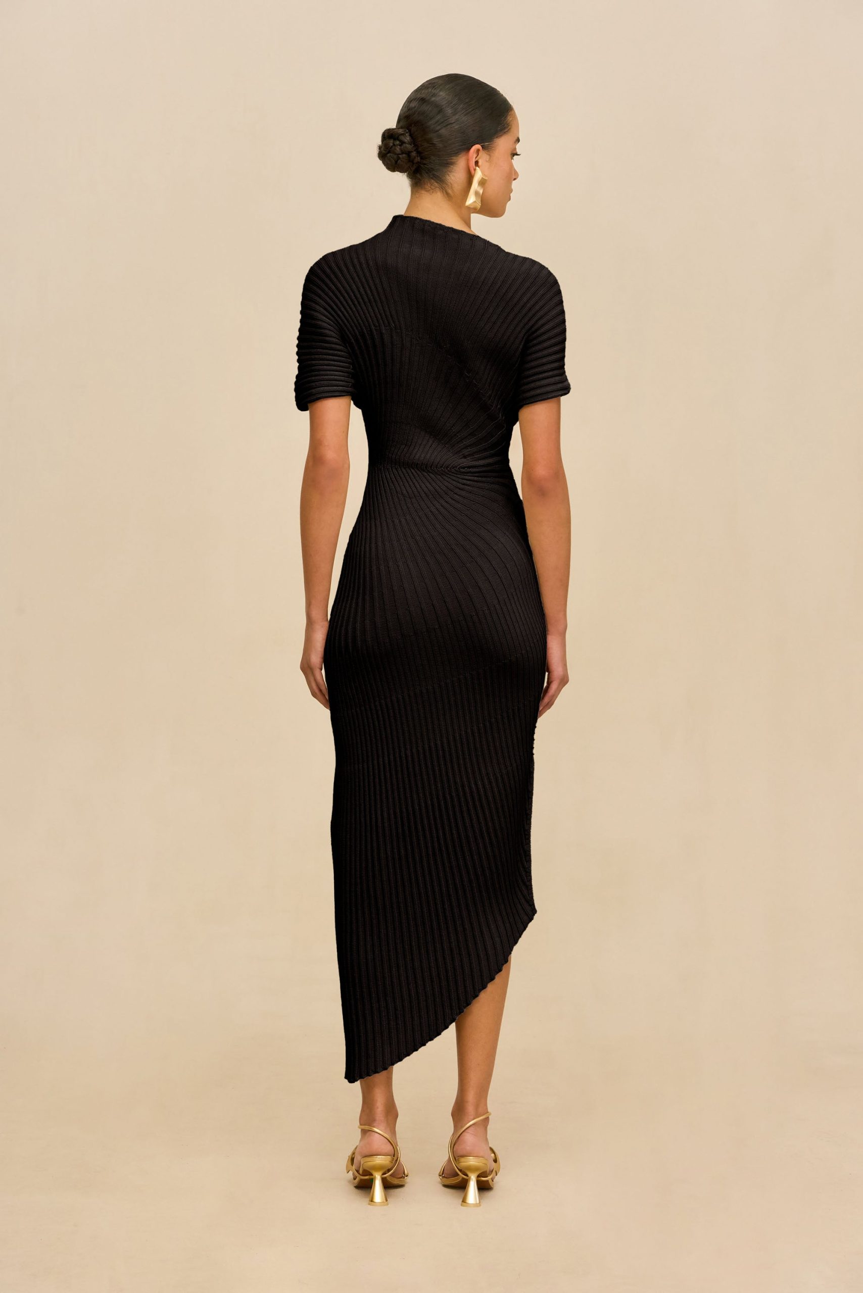 CHRYSTA KNIT DRESS - BLACK - Image 5