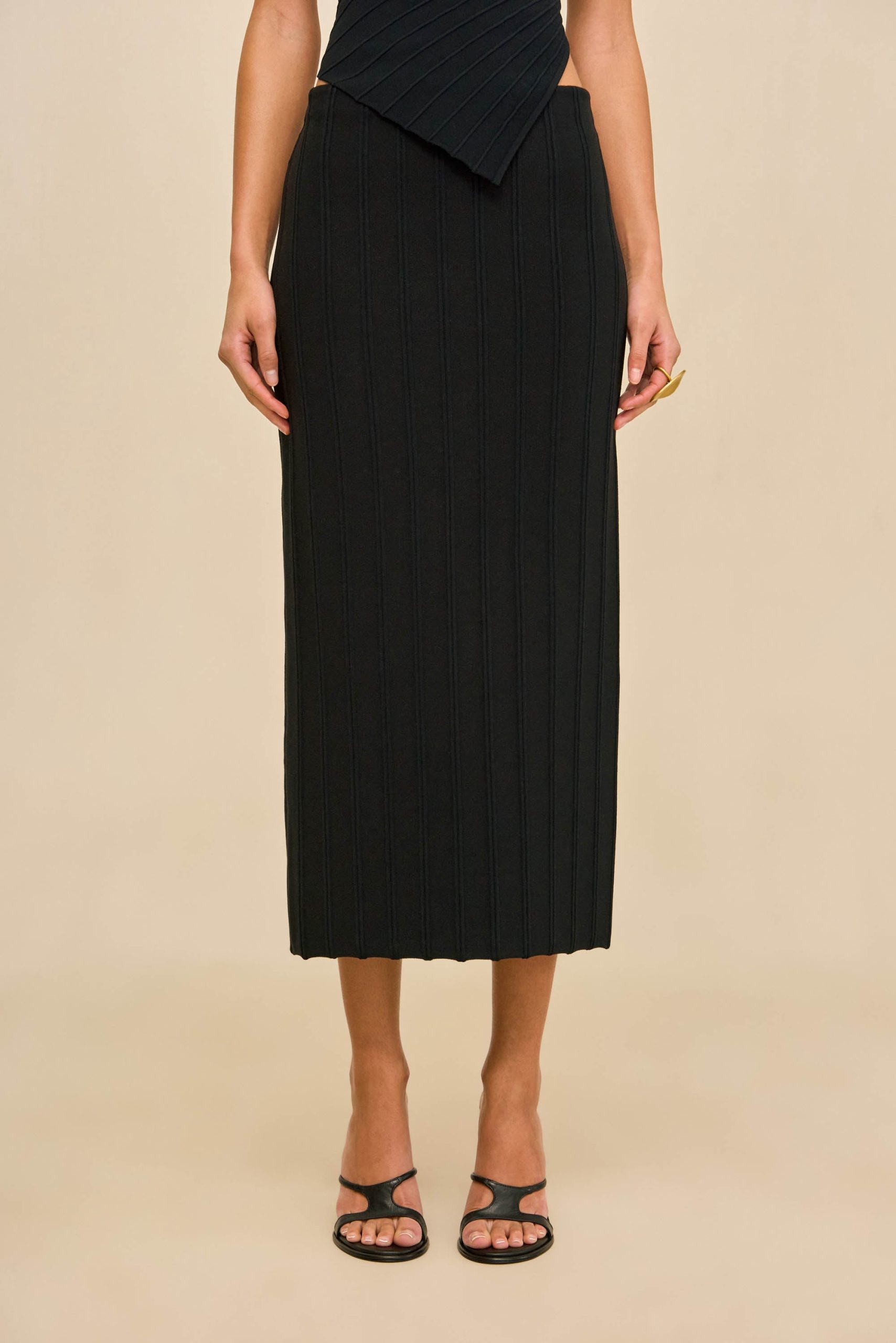 MARLINE KNIT SKIRT - BLACK - Image 2