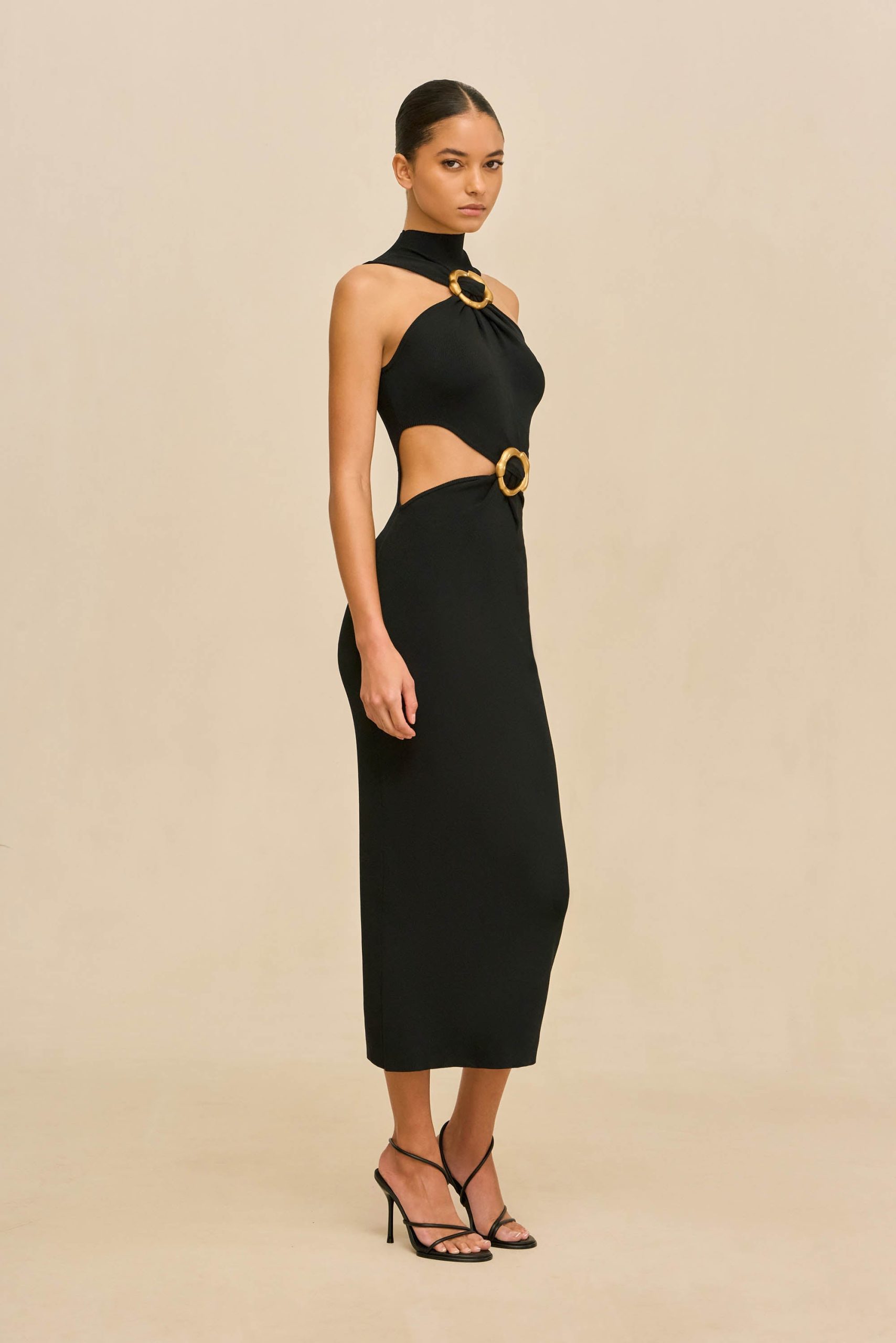 AMBAR KNIT DRESS - BLACK - Image 4