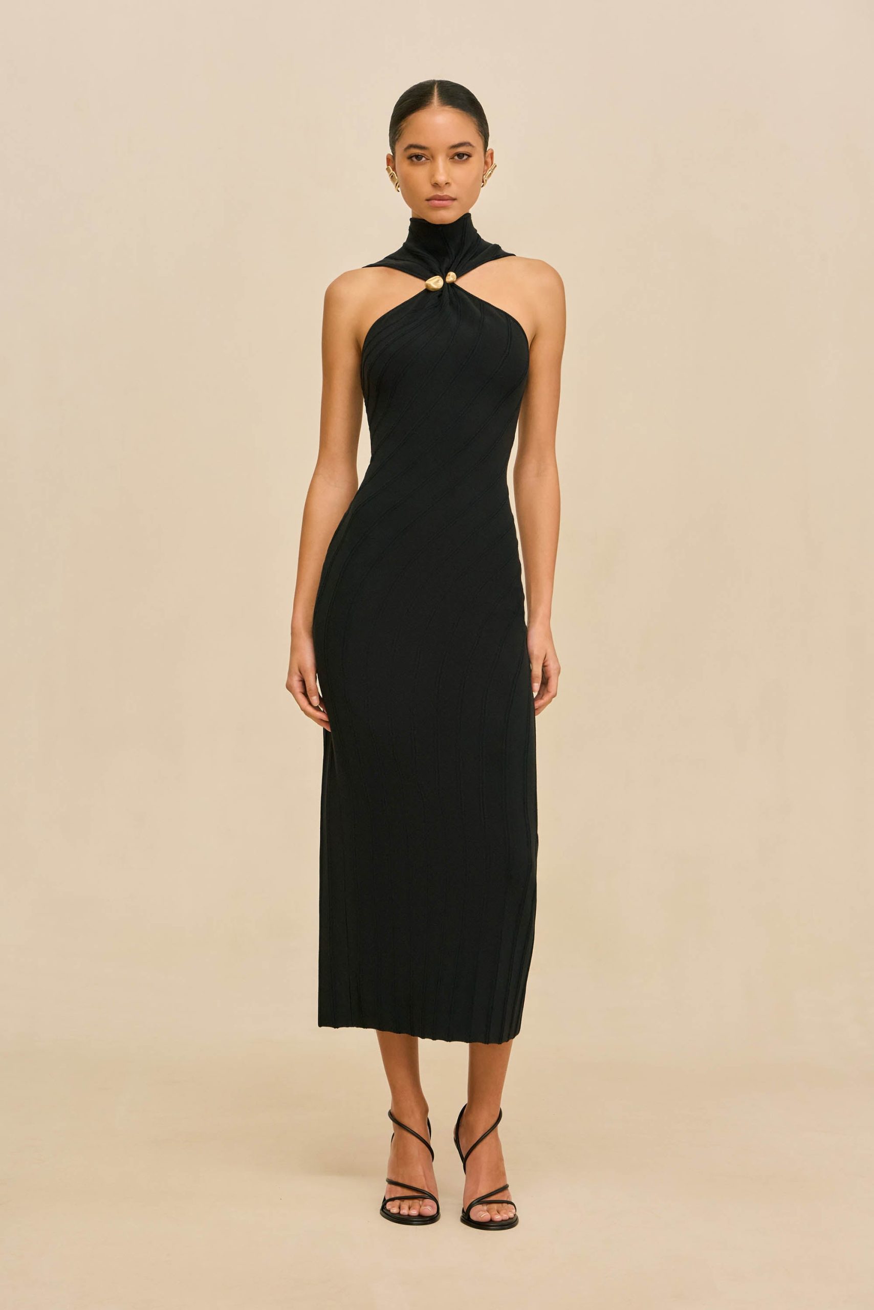 JESSICA KNIT DRESS - BLACK - Image 4