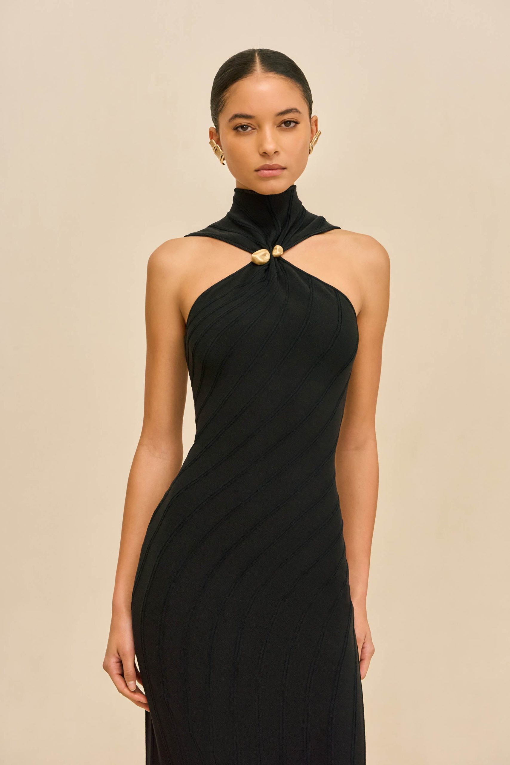 JESSICA KNIT DRESS - BLACK - Image 3