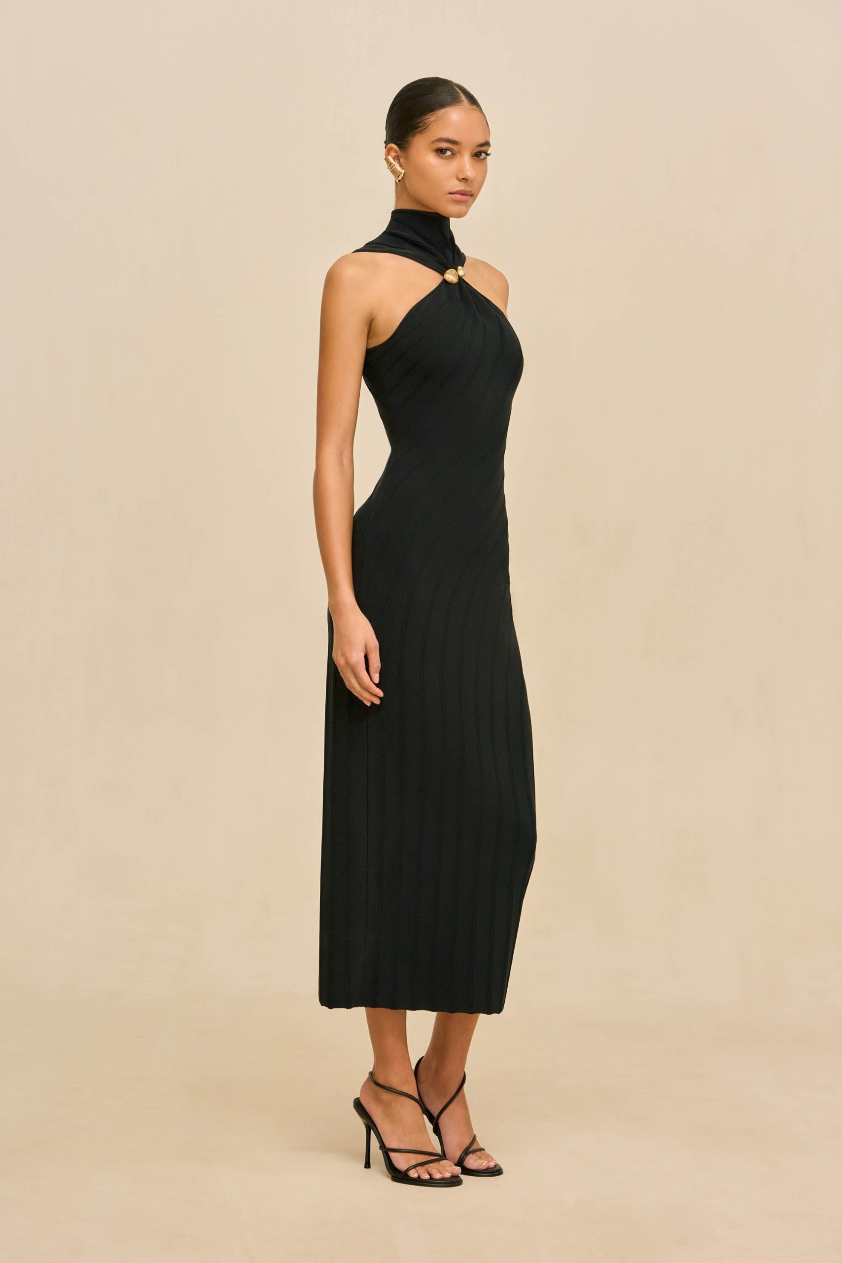 JESSICA KNIT DRESS - BLACK - Image 5