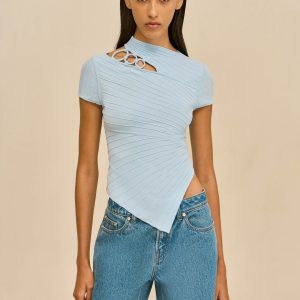 NESSI KNIT TOP - COASTAL