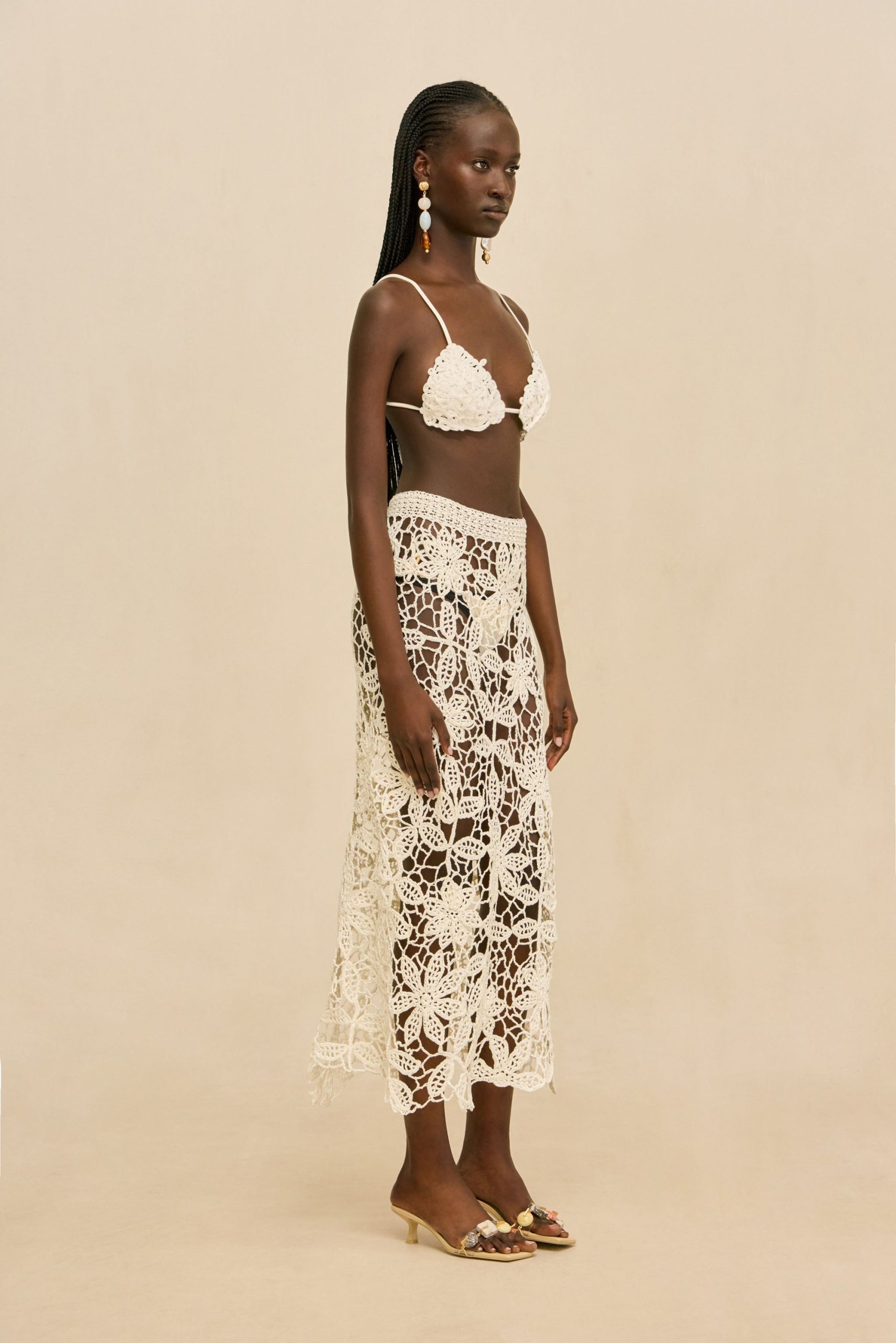 AMINA CROCHET SKIRT - WHITE - Image 5