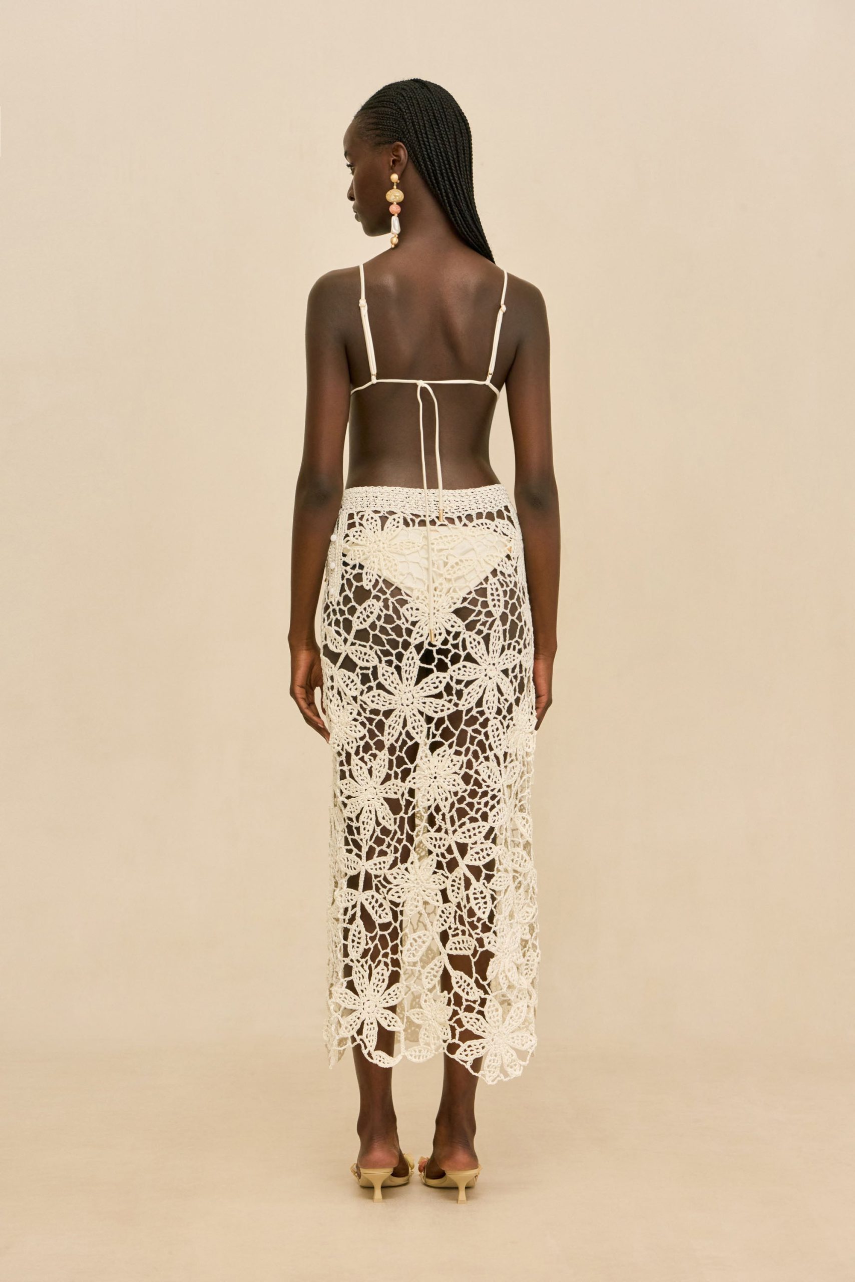 AMINA CROCHET SKIRT - WHITE - Image 6