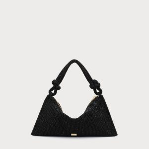 HERA NANO SHOULDER BAG - BLACK RHINESTONE