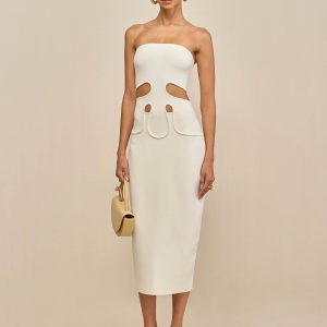BRUNELO KNIT DRESS - OFF WHITE