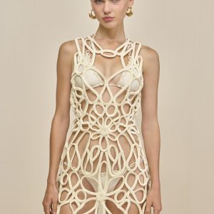 DANICA CROCHET DRESS - OFF WHITE
