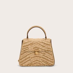 SYBIL CROSSBODY BAG - NATURAL WOOD BEAD MULTI